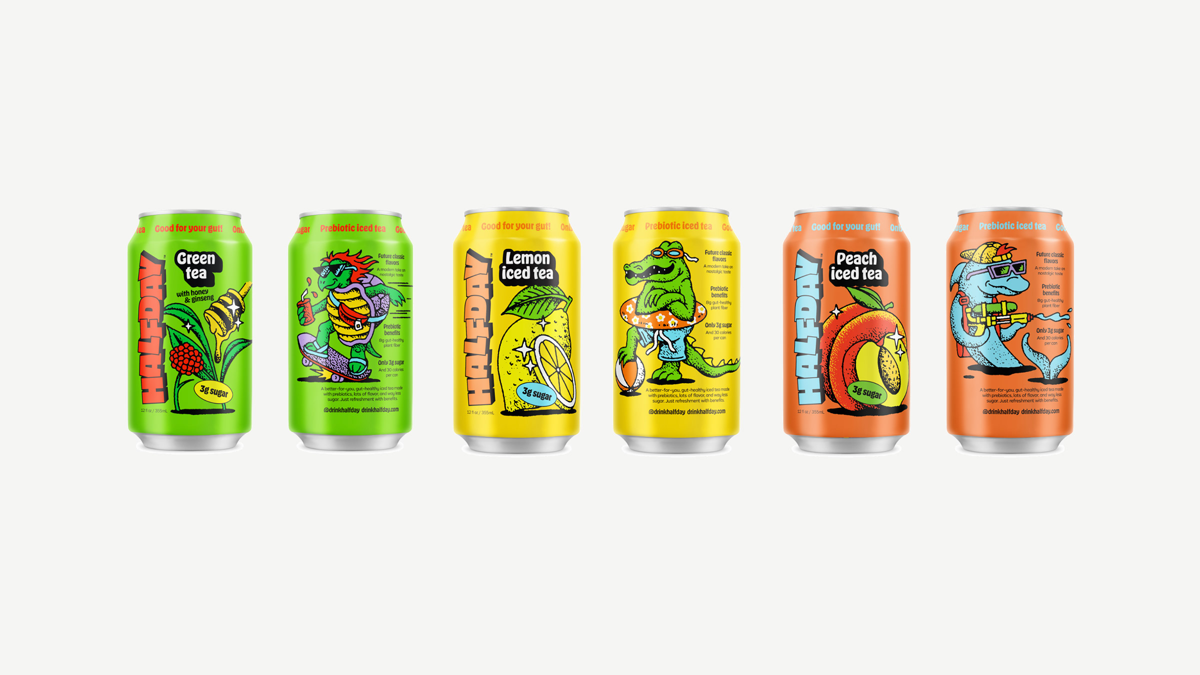 Halfday iced tea rebrand — nostalgic 90s-inspired packaging and visual identity by Someone & Others (image 4 of 6)