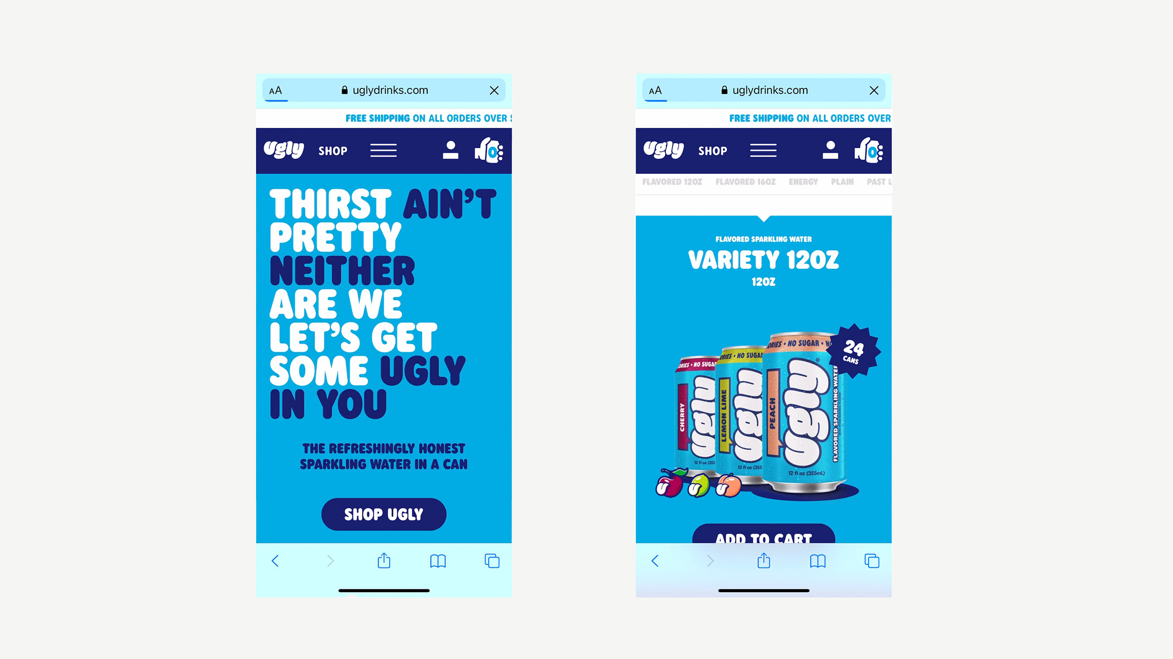 Ugly Drinks sparkling water digital identity — website redesign, social, and campaign design by Someone & Others (image 2 of 6)