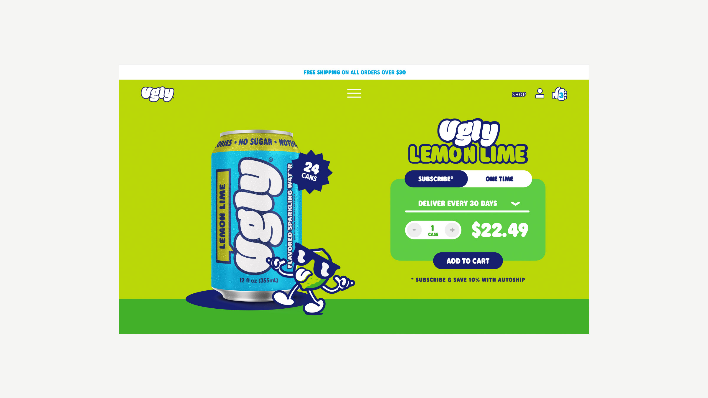 Ugly Drinks sparkling water digital identity — website redesign, social, and campaign design by Someone & Others (image 3 of 6)