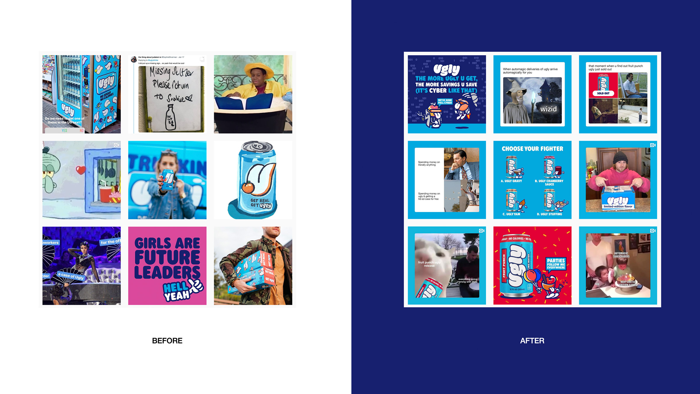 Ugly Drinks sparkling water digital identity — website redesign, social, and campaign design by Someone & Others (image 4 of 6)