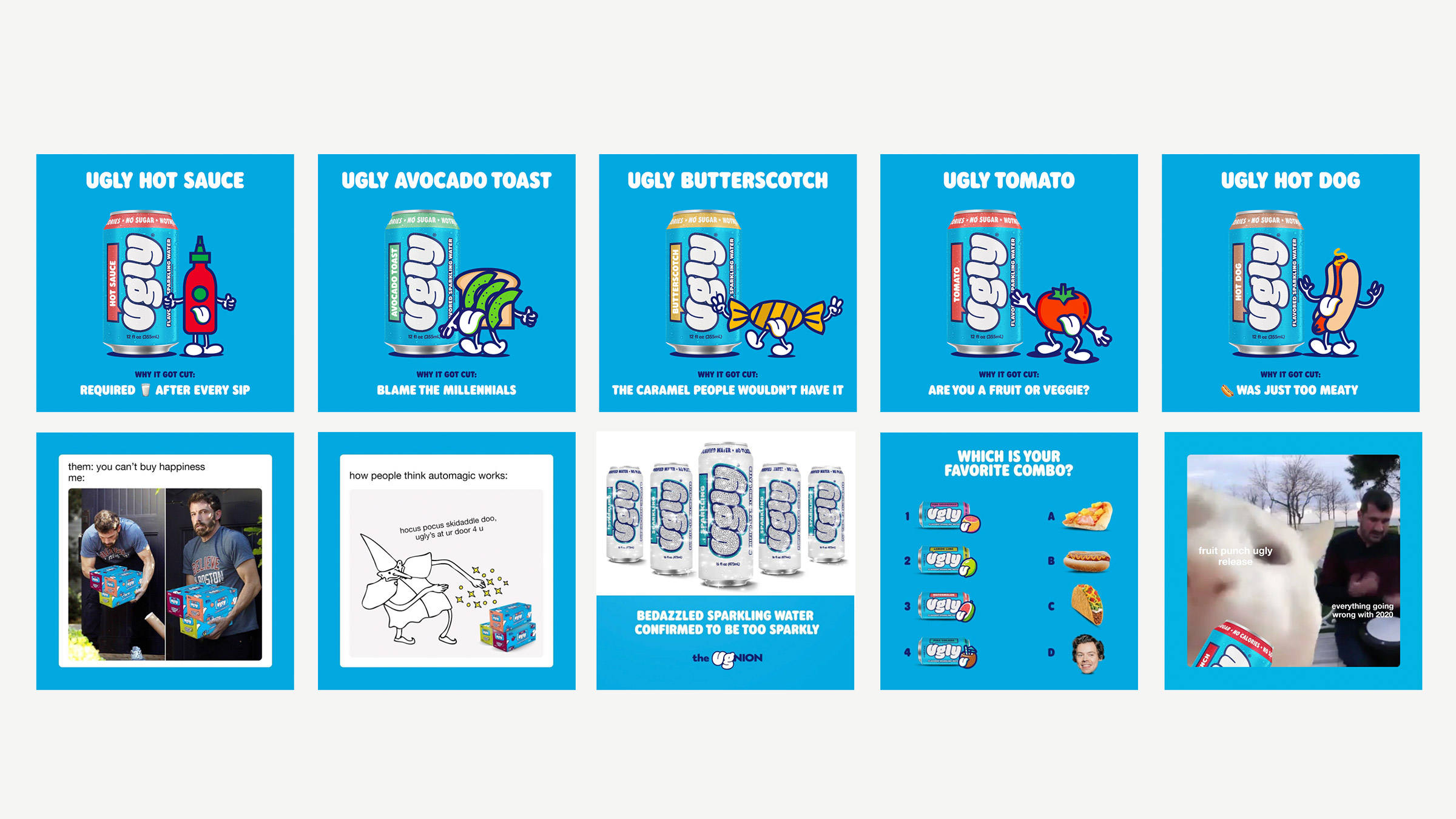 Ugly Drinks sparkling water digital identity — website redesign, social, and campaign design by Someone & Others (image 5 of 6)